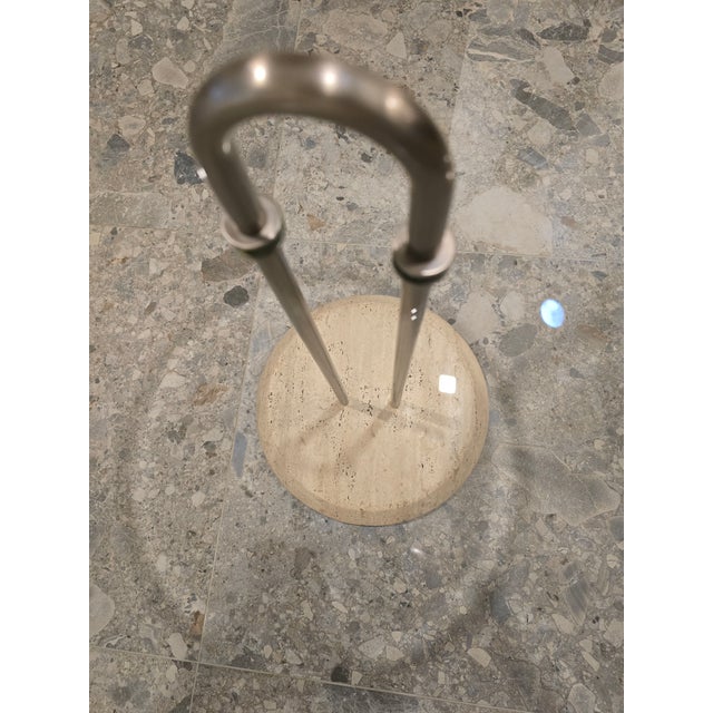 1980s Vico Magistretti Travertine Side Table by Cattelan Italia For Sale - Image 9 of 11