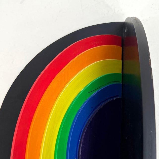 Wood Rainbow Wall Sculpture from Lucio Del Pezzo, 1977 For Sale - Image 7 of 9