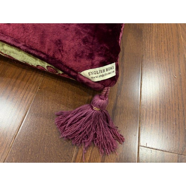 Luxury Custom Set of 3 Embroidered Silk Velvet Cushions For Sale - Image 11 of 11