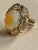 White 15 Carat Oval Shape Ethiopian Opal Cocktail Ring 14 Karat Yellow Gold Solid Ring For Sale - Image 8 of 18