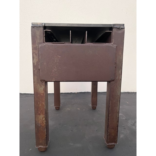 Brutalist Mid 20th Century Fm Side Table - Metal For Sale - Image 3 of 8
