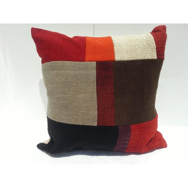 Pillow cover made from handwoven vintage Turkish Anatolian rugs. We collect old vintage rugs, cut them and design our own...