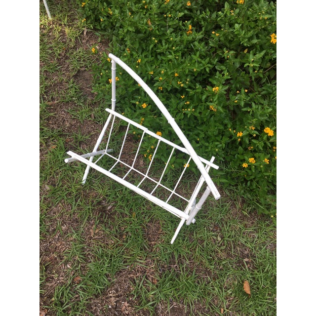 1960s Vintage Faux Bamboo Magazine Rack For Sale - Image 5 of 7