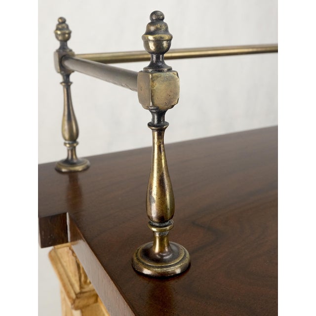 Kargers Rosewood Brass Gallery Top Fitted Drawers Sideboard Buffet Credenza MINT For Sale - Image 6 of 18