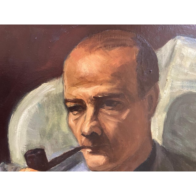 Portraiture 1940s Portrait of the Actor Robert Keith Painted by Edward G. Robinson For Sale - Image 3 of 10