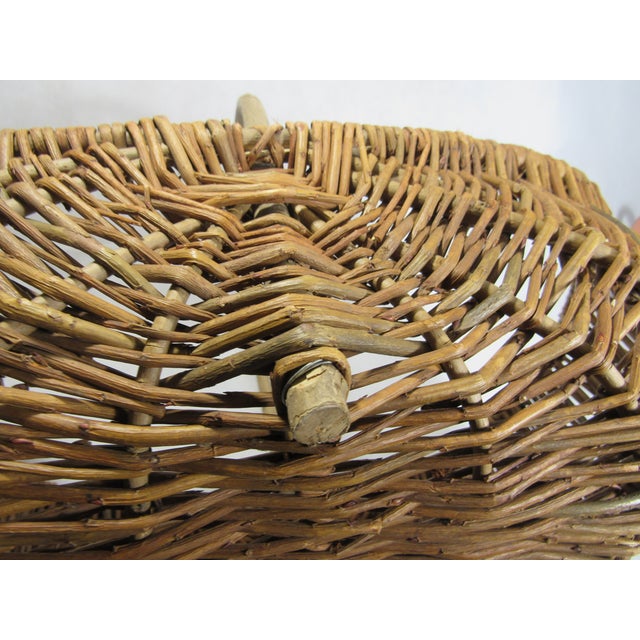 Vintage Europeon Buttocks Gathering Basket 19" For Sale - Image 9 of 12