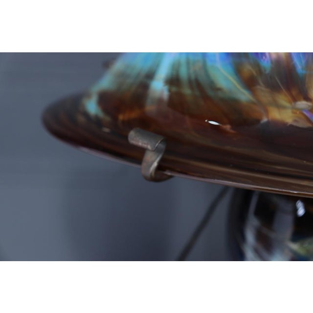 Large Vintage French Iridescent Art Glass Mushroom Lamp, 1960 For Sale - Image 4 of 18
