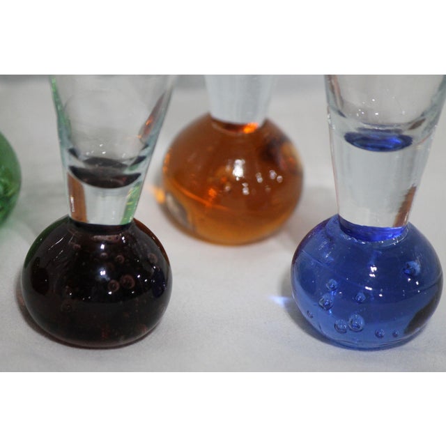 1960s Colorful Controlled Bubble Glass Cordials - Set of 6 For Sale - Image 4 of 5