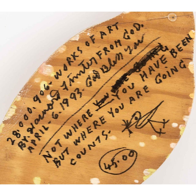 Wood Howard Finster Landscape and Goose Panel, 1993 For Sale - Image 7 of 7