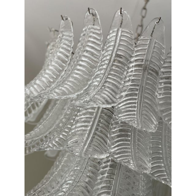 Murano Glass Feather Chandelier For Sale - Image 5 of 8