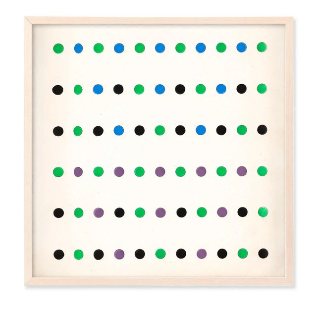 Mid-Century Modern Reproduction Minimalist Geometric Color Dots Original Print For Sale - Image 3 of 3