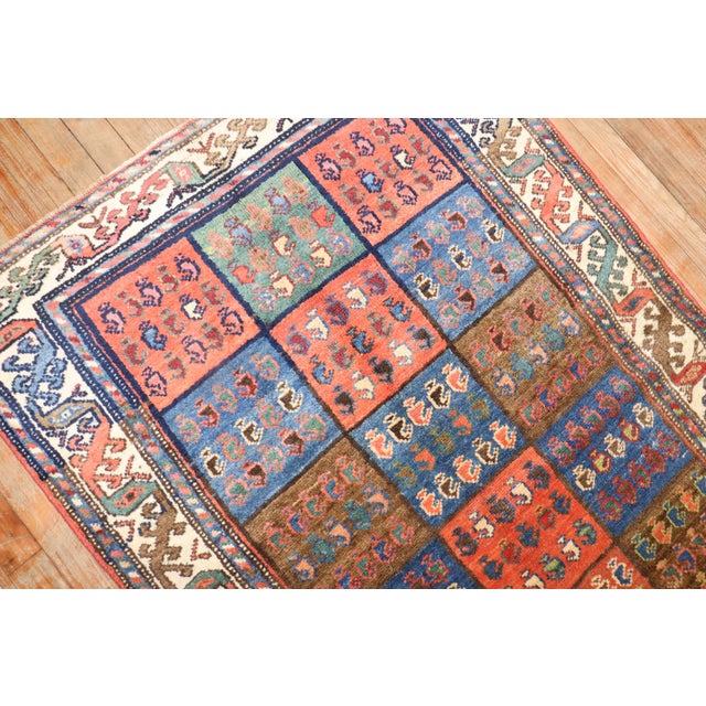 Antique Garden Box Persian Bakhtiari Scatter Rug For Sale In New York - Image 6 of 9