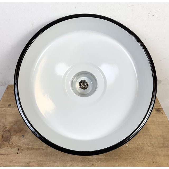 Industrial Green Enamel Factory Pendant Lamp, 1960s For Sale - Image 16 of 17