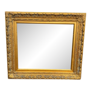 Late 20th Century Ornate Gold Framed Mirror Gilt Wood and Gesso