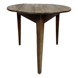 Rustic Three Leg Circular Cricket Table For Sale