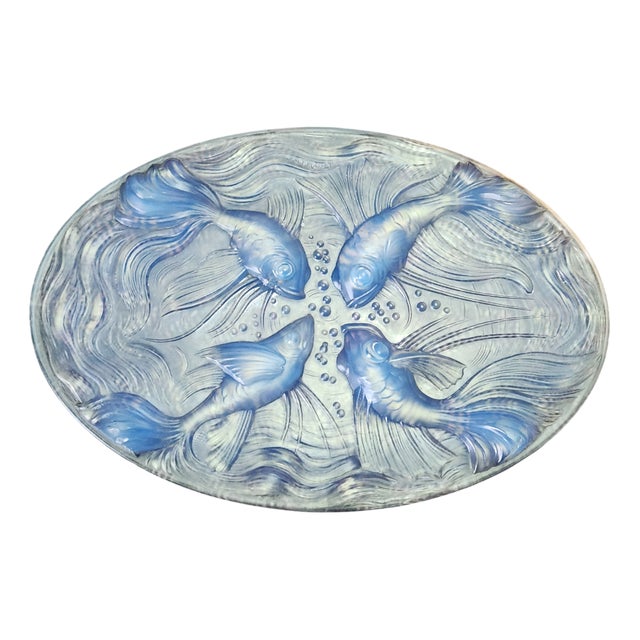 Art Deco Opalescent Glass Fish Trivet from Verlys, 1930s For Sale