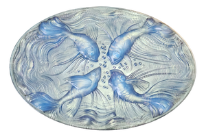 Art Deco Opalescent Glass Fish Trivet from Verlys, 1930s