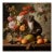 30' X 30' Collector Fine Art Print 'Still Life With Fruits, 'Flowers and Monkey', Unframed For Sale