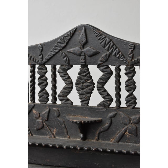 Antique Exceptional Botanical Tramp Art Chest With Hidden Compartments, Circa 1870s For Sale - Image 4 of 18