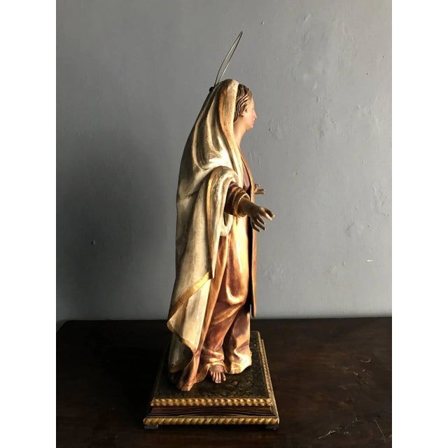 Spanish Antique Spanish Colonial Statue Santo Madonna For Sale - Image 3 of 11