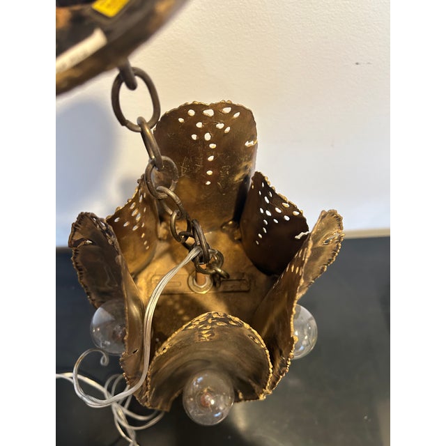 Vintage Brutalist Brass Chandelier For Sale - Image 12 of 12