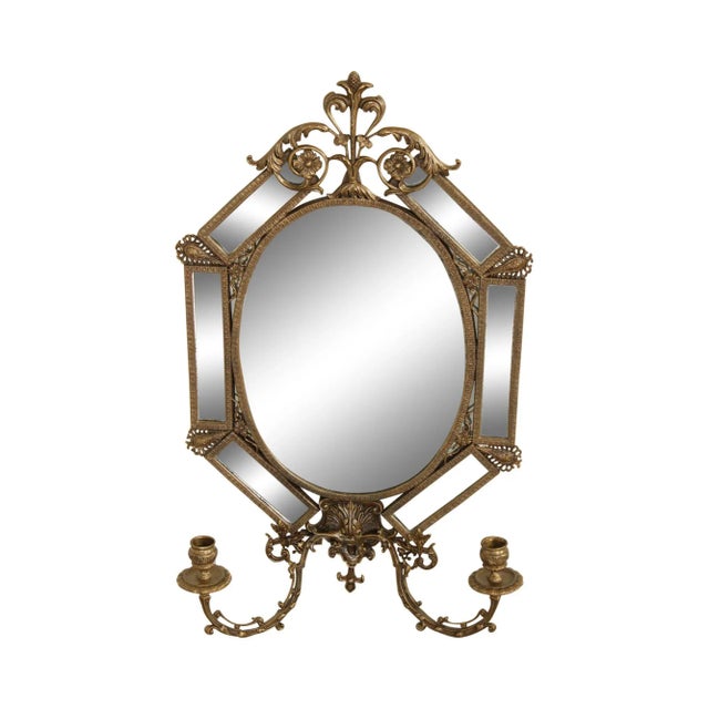 Brass Renaissance Style Girandole Mirror For Sale - Image 13 of 13