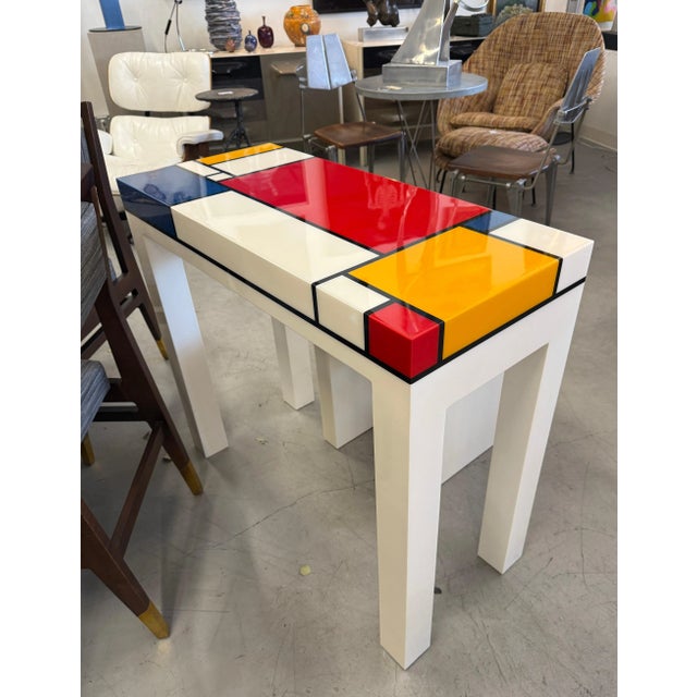 Homage to Mondrian Desk and Stool For Sale - Image 9 of 12
