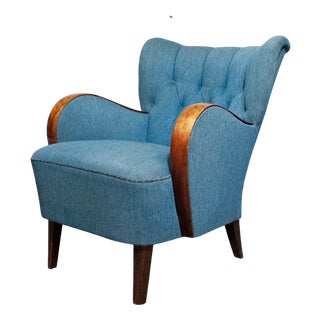 Art Nouveau Swedish Club Chair, 1940s For Sale