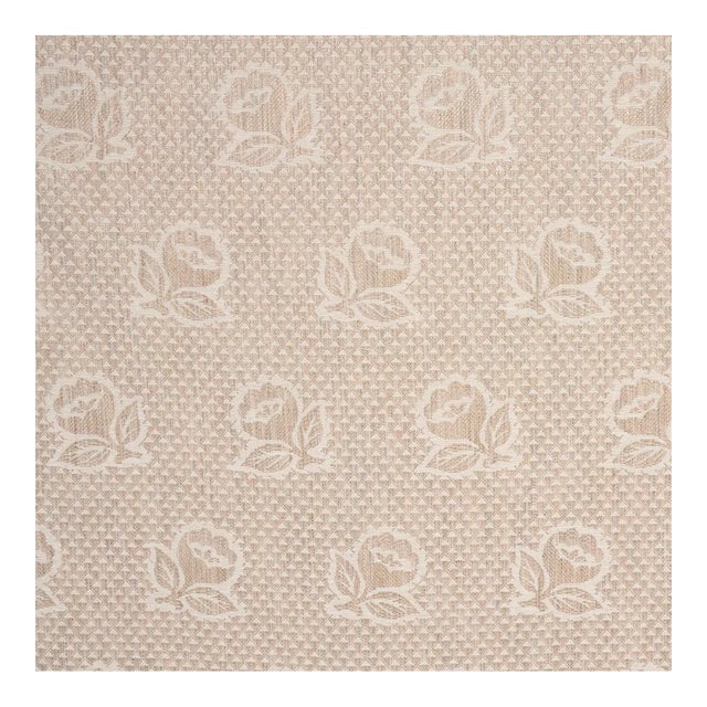 Sample - Schumacher Fleurette Fabric in Natural For Sale