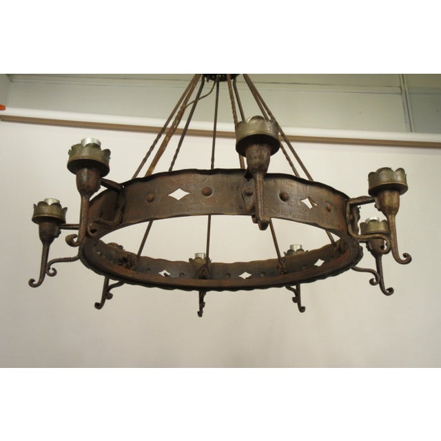 1940s Iron Gothic Chandelier For Sale In New York - Image 6 of 11