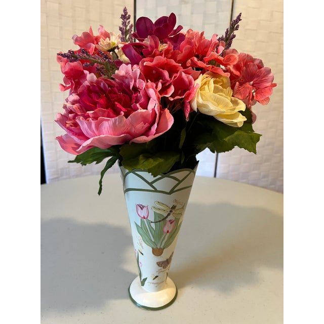 Mid 20th Century Tole Hand Painted Vase For Sale - Image 11 of 12