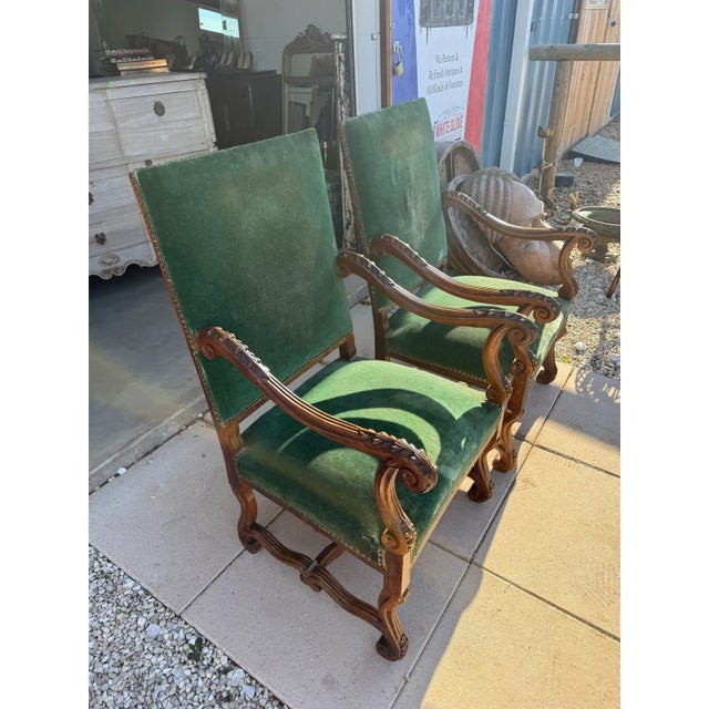 Large 19th Century French Solid Walnut Bergere - A Pair For Sale - Image 12 of 12