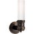 Graydon Single Bath Light in Bronze with White Glass Designer: Thomas O'Brien Height: 11.5" Extension: 7" Backplate: 4.5"...