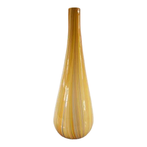 Mid-Century Brightly Colored Orange and Yellow Art Glass Vase