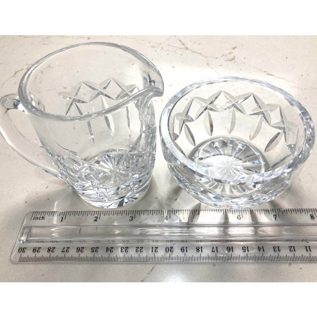 Mid 20th Century Waterford Cut Crystal Open Sugar & Creamer - Set of 2 For Sale - Image 6 of 13