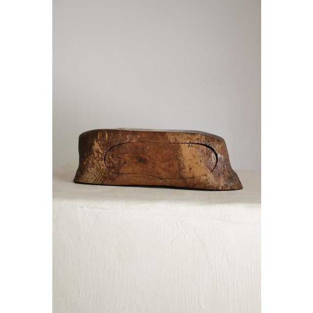 Vintage Hand Carved Vintage Box made from Burlwood with a secret drawer.