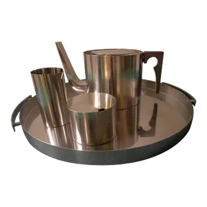 Mid-Century Modern Stainless Steel Tea Service by Arne Jacobsen for Stelton