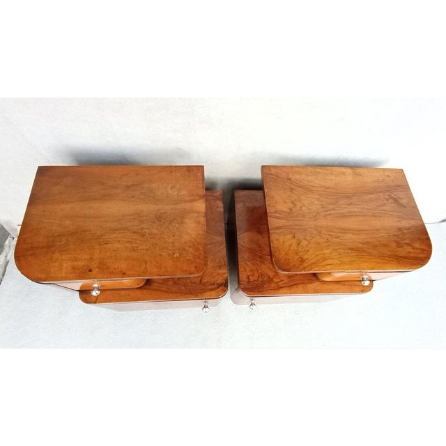 1940s Bedside Tables by Jindřich Halabala for Up Závody, 1940s, Set of 2 For Sale - Image 5 of 18