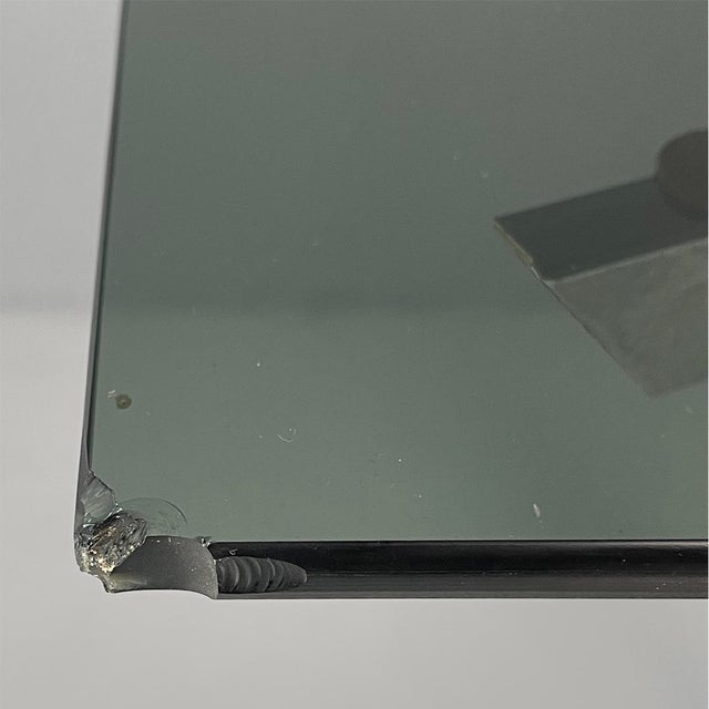 Gray Italian Modern Coffee Table in Steel and Rectangular Smoked Glass, 1970s For Sale - Image 8 of 12