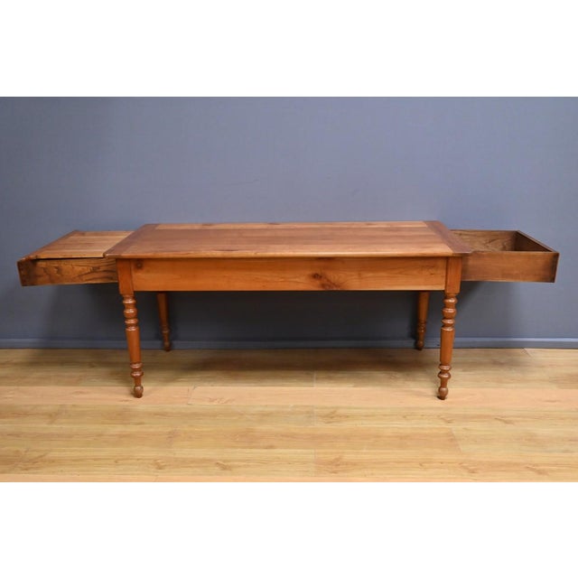 Late 19th Century Cherrywood Farmhouse Table For Sale - Image 17 of 18