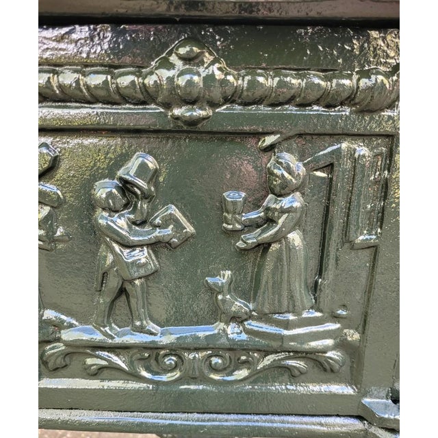 Forest Green Cast Iron English Mailbox Letterbox on Leg Green For Sale - Image 8 of 10