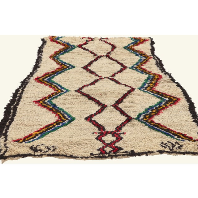 Tribal Vintage Azilal Moroccan Rug, 03'02 X 05'10 For Sale - Image 3 of 10