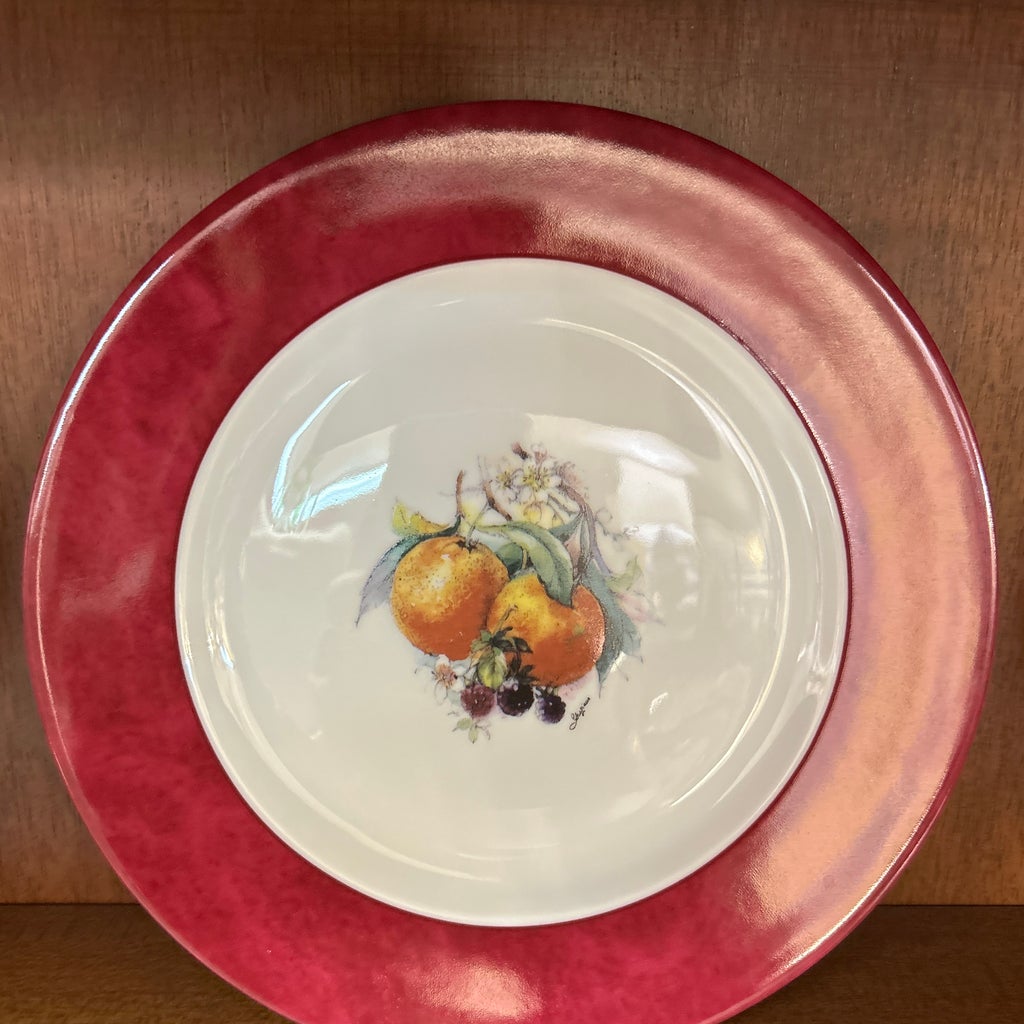 Philippe Deshoulieres Limoges Porcelain Fruit Plates Set of 6