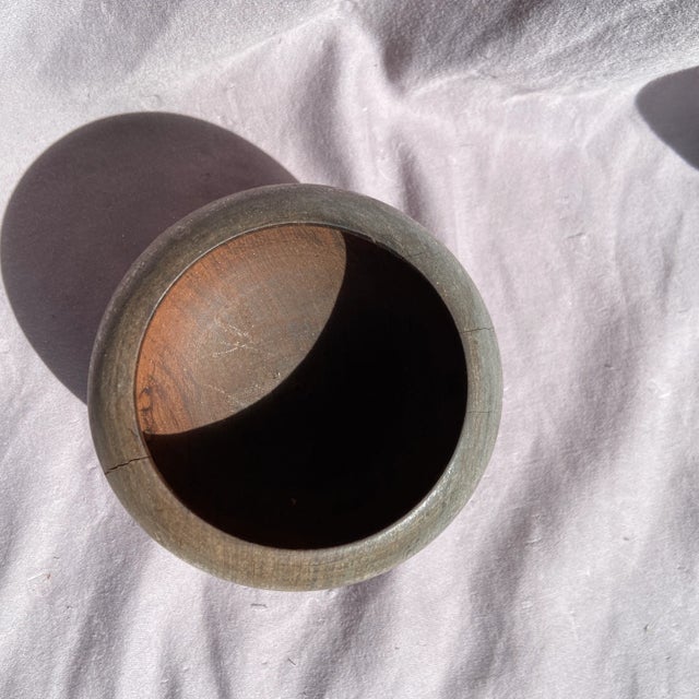 Vintage Rustic Wooden Bowl For Sale In Orlando - Image 6 of 7