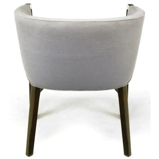 1950s Edward Wormley Mahogany and Grey Wool Barrel Back Chairs - a Pair For Sale - Image 5 of 11