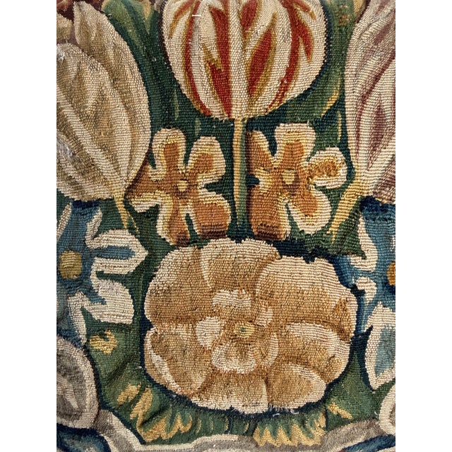 16th Century 16th Century Brussels Floral Tapestry Pillow For Sale - Image 5 of 7
