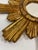 1950s Italian 14.5" Giltwood Sunburst Wall Mirror For Sale - Image 9 of 18