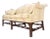 Henredon Camel Back Carved Mahogany Stretcher Base Sofa For Sale