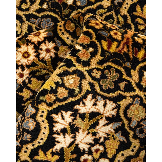 Textile Mogul, One-of-a-Kind Hand-Knotted Runner Rug - Black, 2' 7" x 12' 1" For Sale - Image 7 of 8