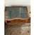 Offered is a vintage French style side table with removable green marble top. This piece has a petite brass gallery, open...